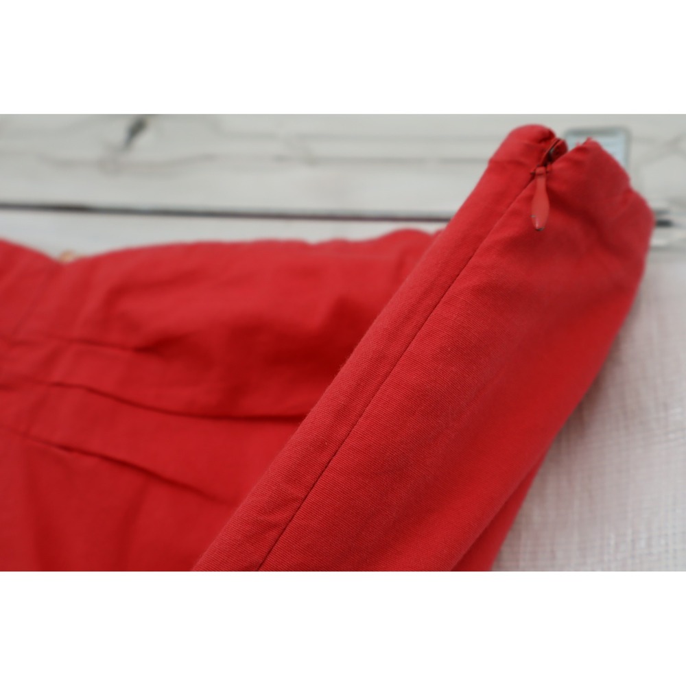 Maeve Anthropologie Strapless Coral Red Embroidered Sun Women Dress Size 8 NWOT - Picture 8 of 12